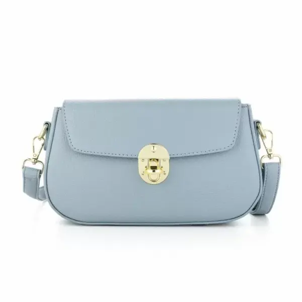 Elegante Witte Schoudertas met Gouden Draaisluiting - Afbeelding 9