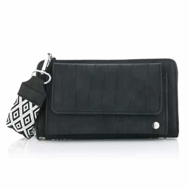 Croco portemonnee met telefoonvak en luxe schouderband - Afbeelding 3