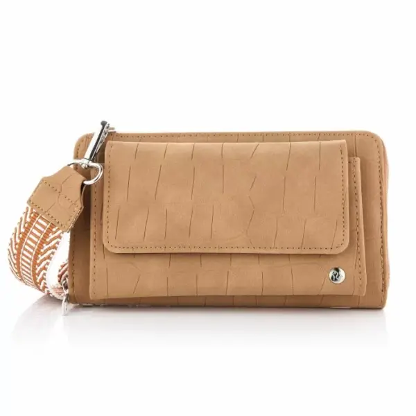 Croco portemonnee met telefoonvak en luxe schouderband - Afbeelding 2